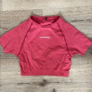 Alphalete pink cropped tee